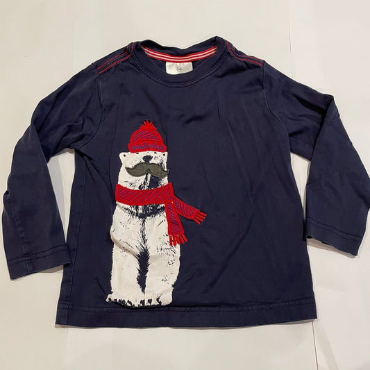 #126 Boys Hanna Andersson 100 (4T) Navy Polar Bear LS Shirt GUC/Play