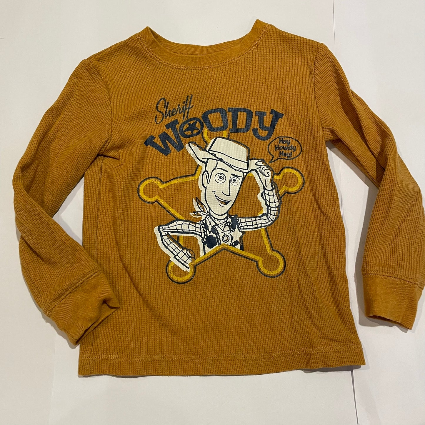 #126 Boys Disney Jumping BeANS 4t Woody Waffle LS Shirt GUC