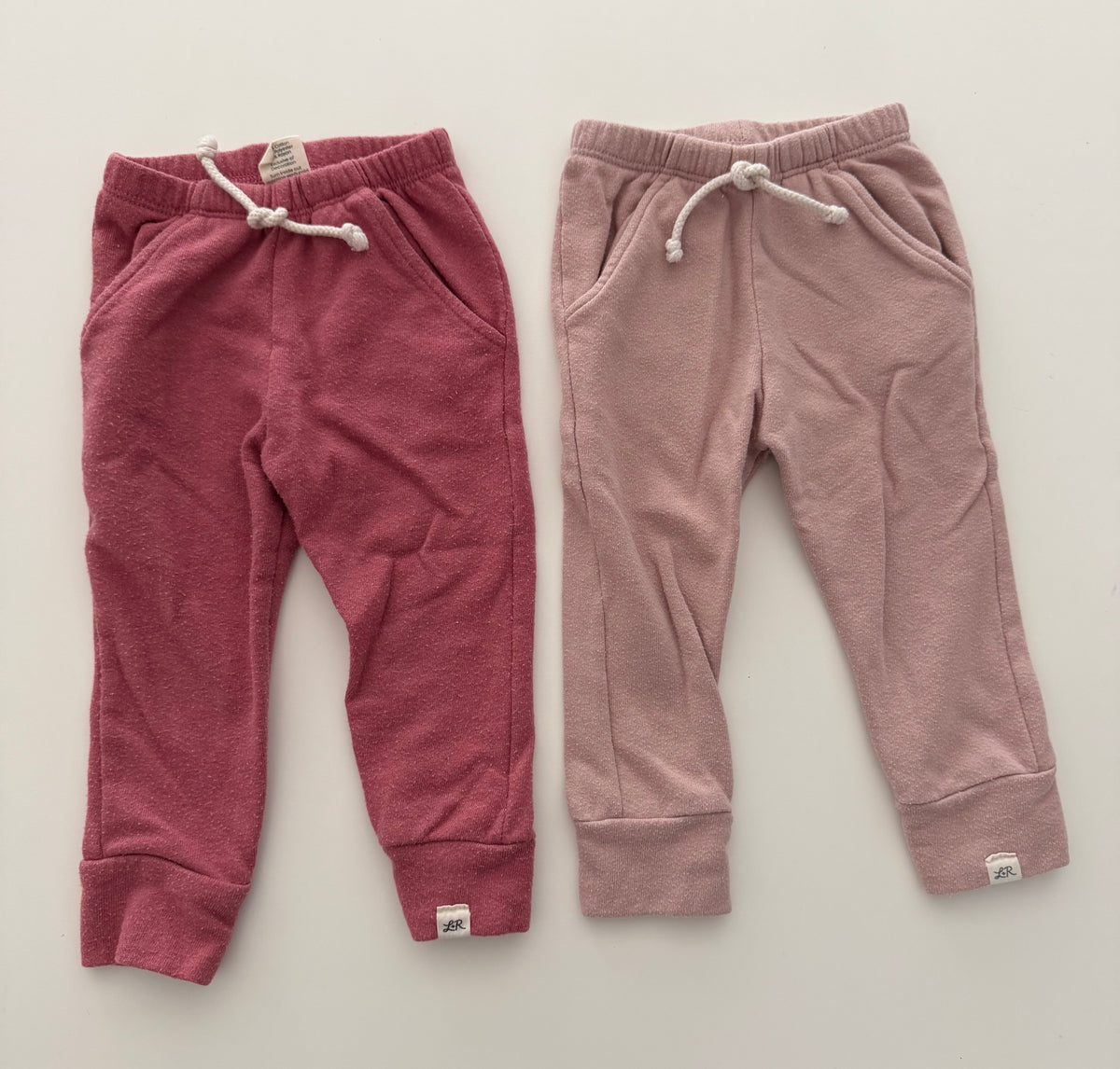 #117, Girls 18M, Lulu + Roo rose & pale pink sweatpant set, GUC