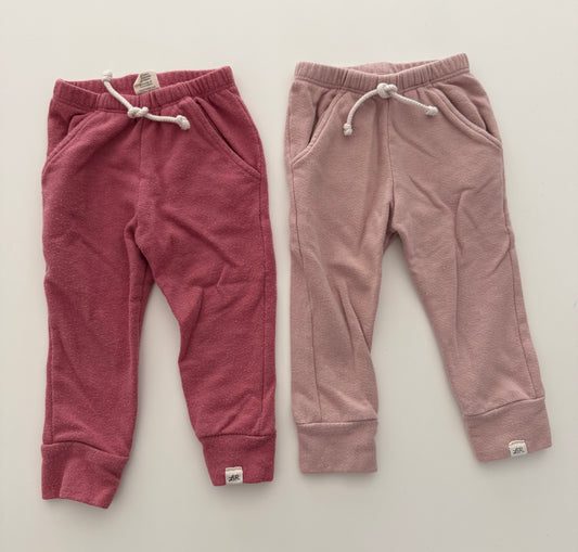 #117, Girls 18M, Lulu + Roo rose & pale pink sweatpant set, GUC