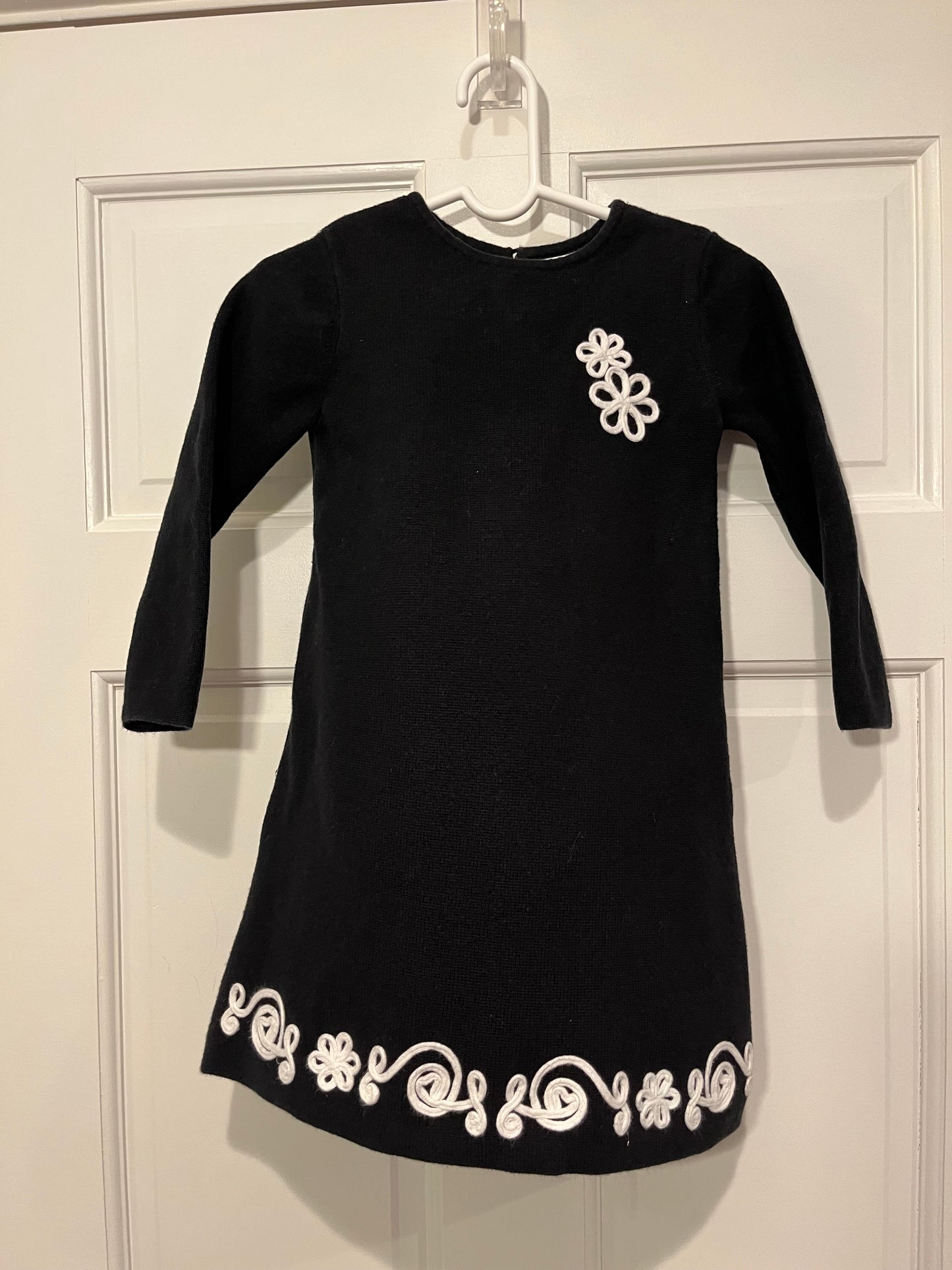 Girls 3t Hanna Andersson Black Knit dress with white detail PPU Evendale 45241