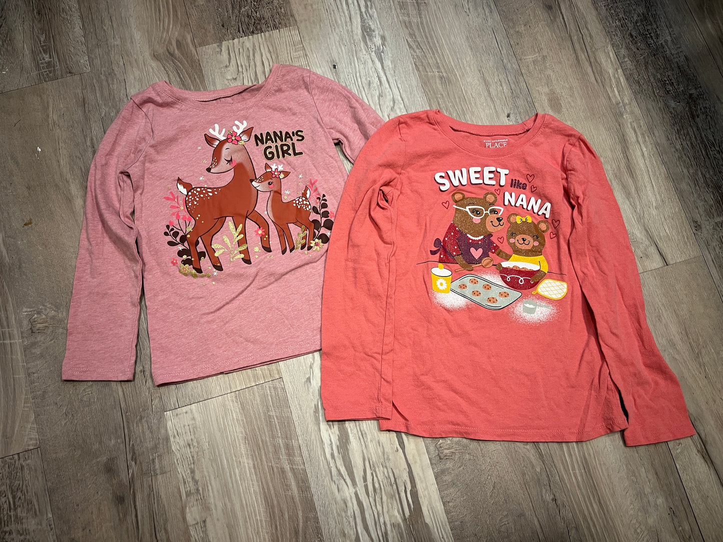 Seller#29 Girls 5T The Children's Place Nana Shirts Set of 2