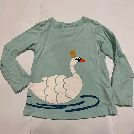 #126 Girls Hanna Andersson 120 (6-7) Swan LS Shirt EUC