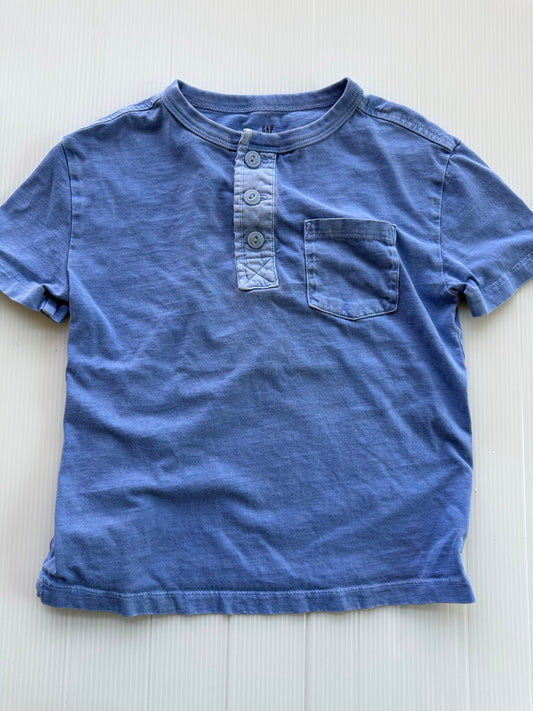 #167 Gap Boys Blue Henley Tee - XS