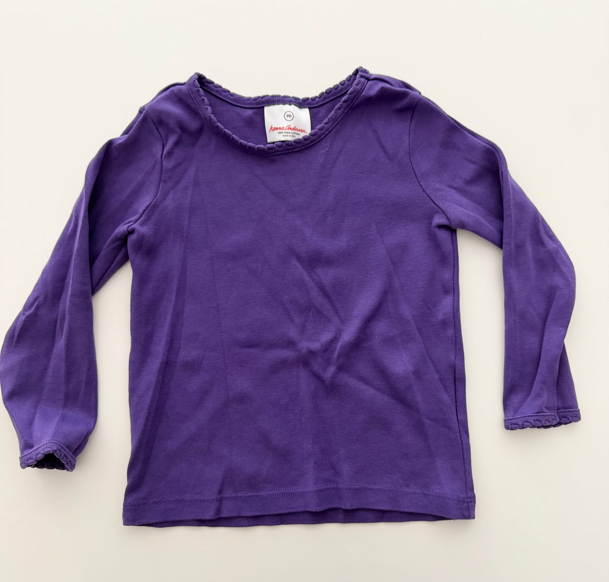 #117, Girls 3T/size 90, Hanna Andersson purple shirt, VGUC