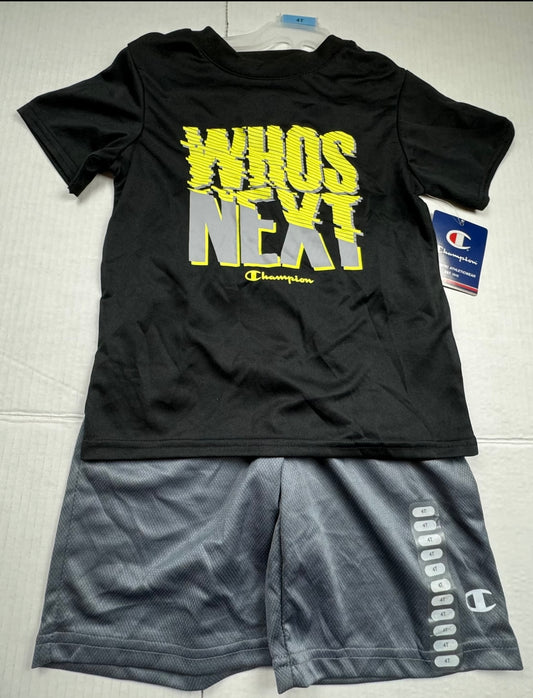 Boys Size 4T Athletic Shorts and Tee T-Shirt Top Champion NEW NWT