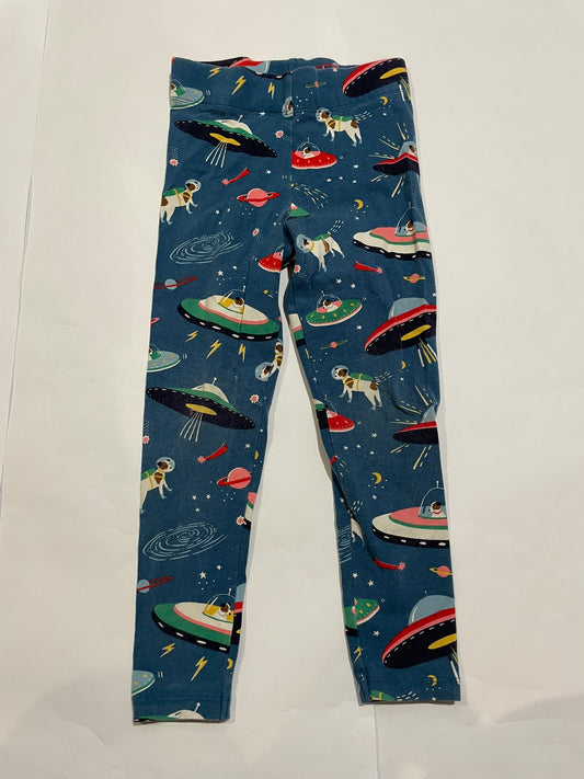 #126 Girls Mini Boden 6-7Y Space Leggings GUC