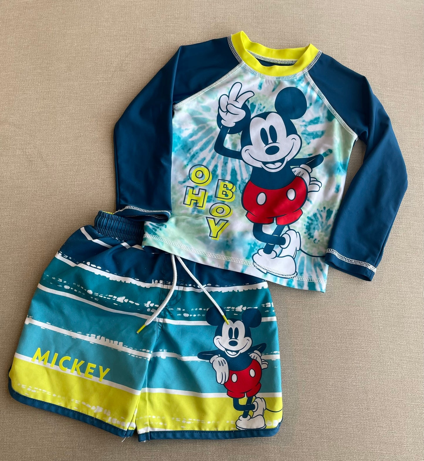Seller #12 Mickey Mouse | Boys Swim Shirt and Shorts | Size 2t