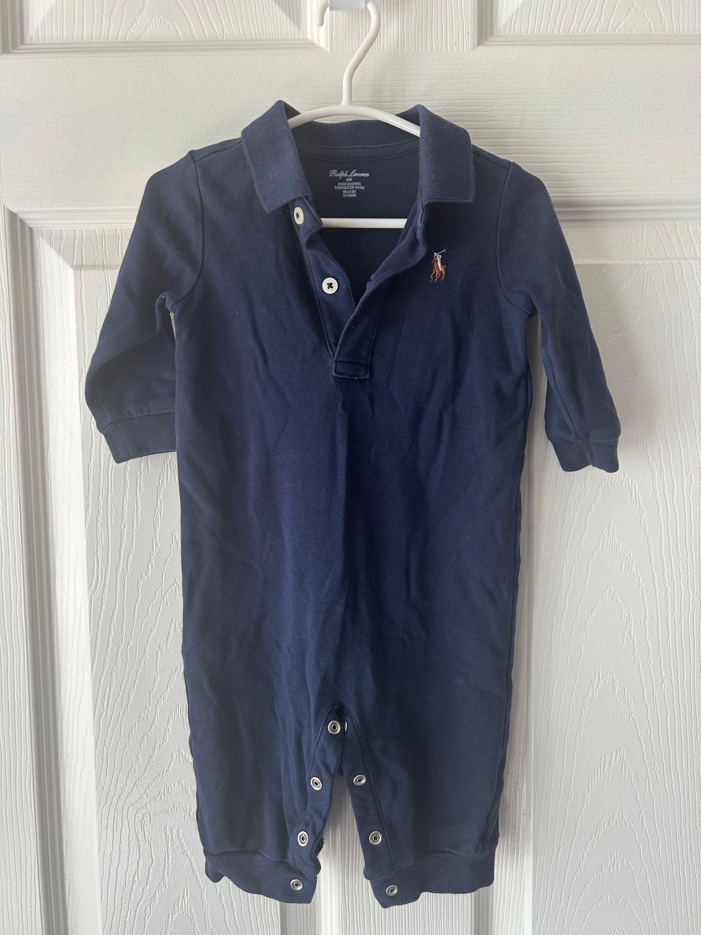 #63 Polo Ralph Lauren polo long-sleeve onesie size 6 months