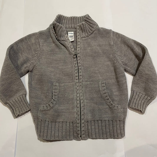 #126 Boys Old Navy 2T Gray Zip up Sweater GUC