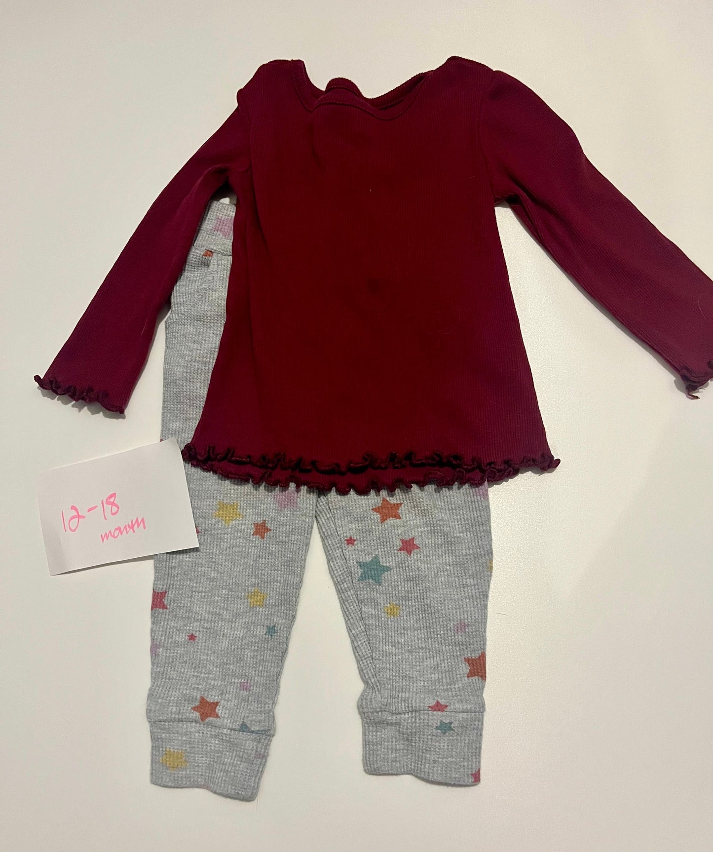 #32 Girls 12-18 month waffle knit outfit  *reduced*