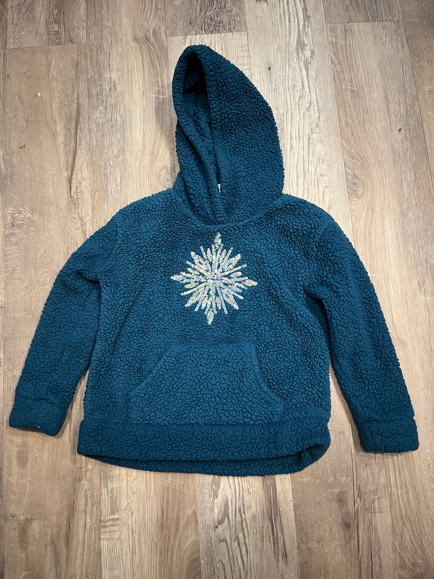 Seller #29 Girls Size 5 Disney/Jumping Beans Frozen Snowflake Fleece Hooded Sweatshirt