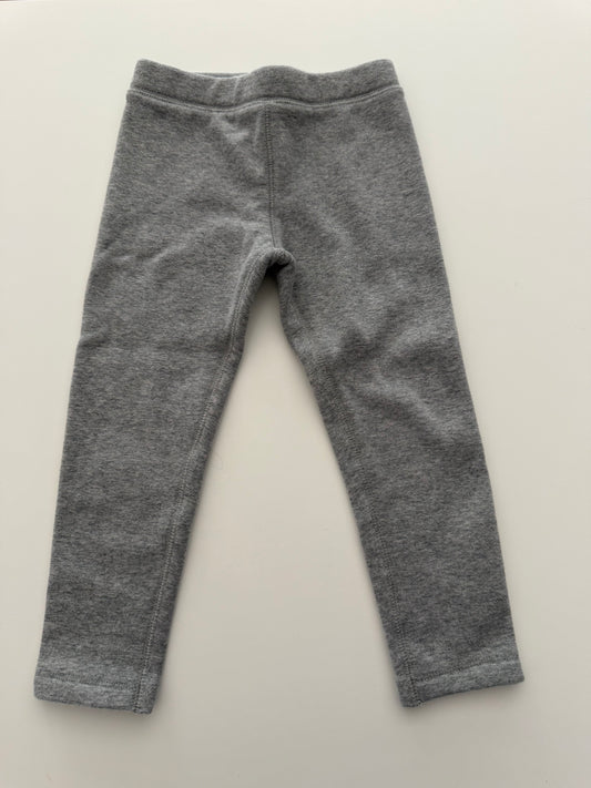 #117, Girls 4T, Primary grey fleece lined leggings, EUC