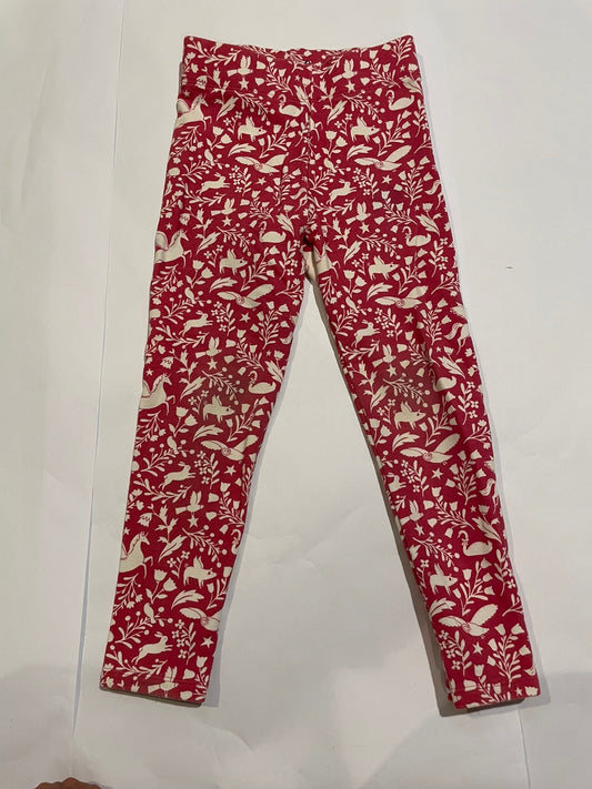 #126 Girls Boden 4T (4-5) Red/Pink Leggings GUC/Play