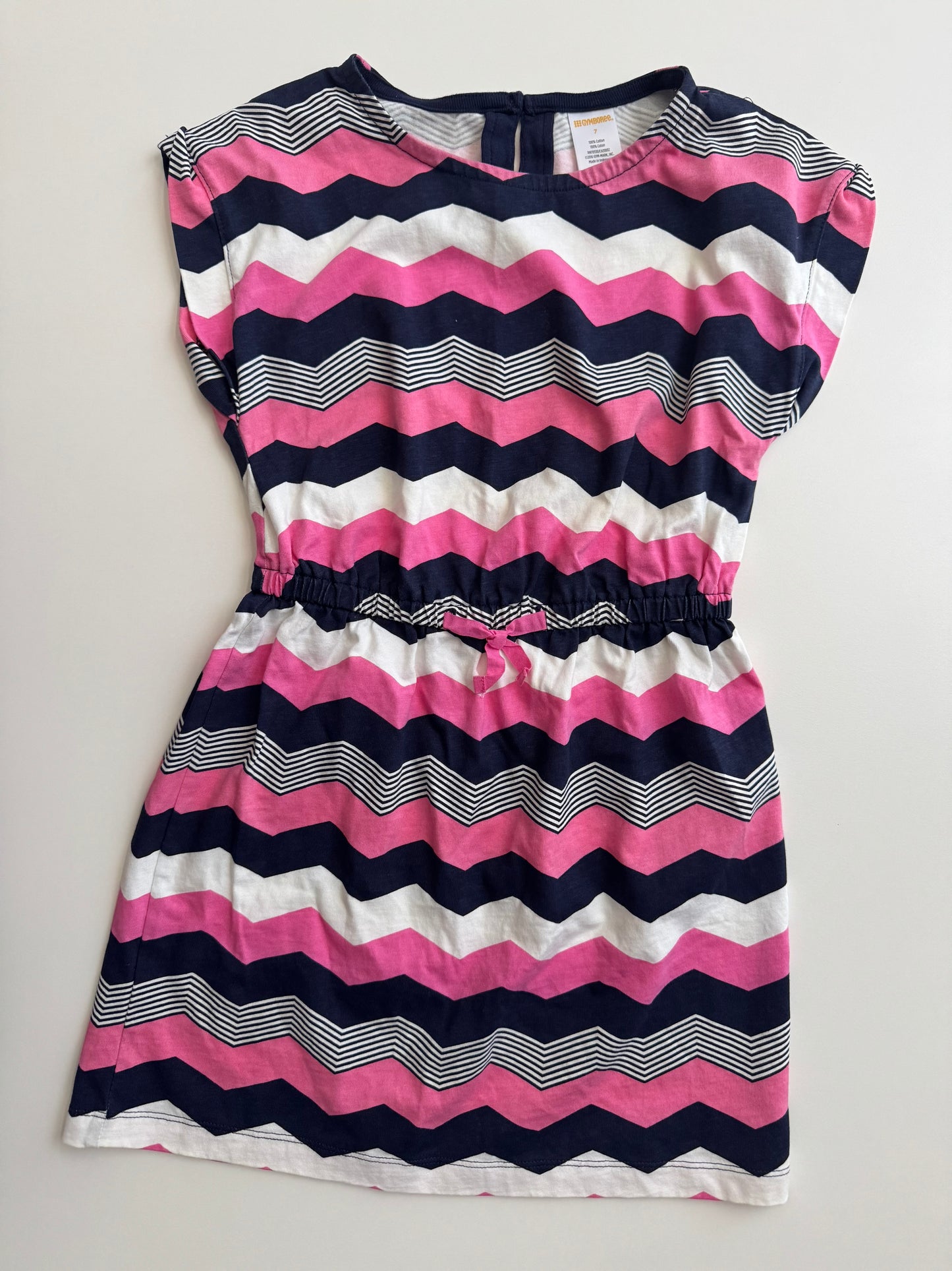 #32 Gymboree Girls size 7 Chevron Dress