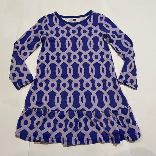 #126 Girls Tea 5 Purple Geometric Dress GUC