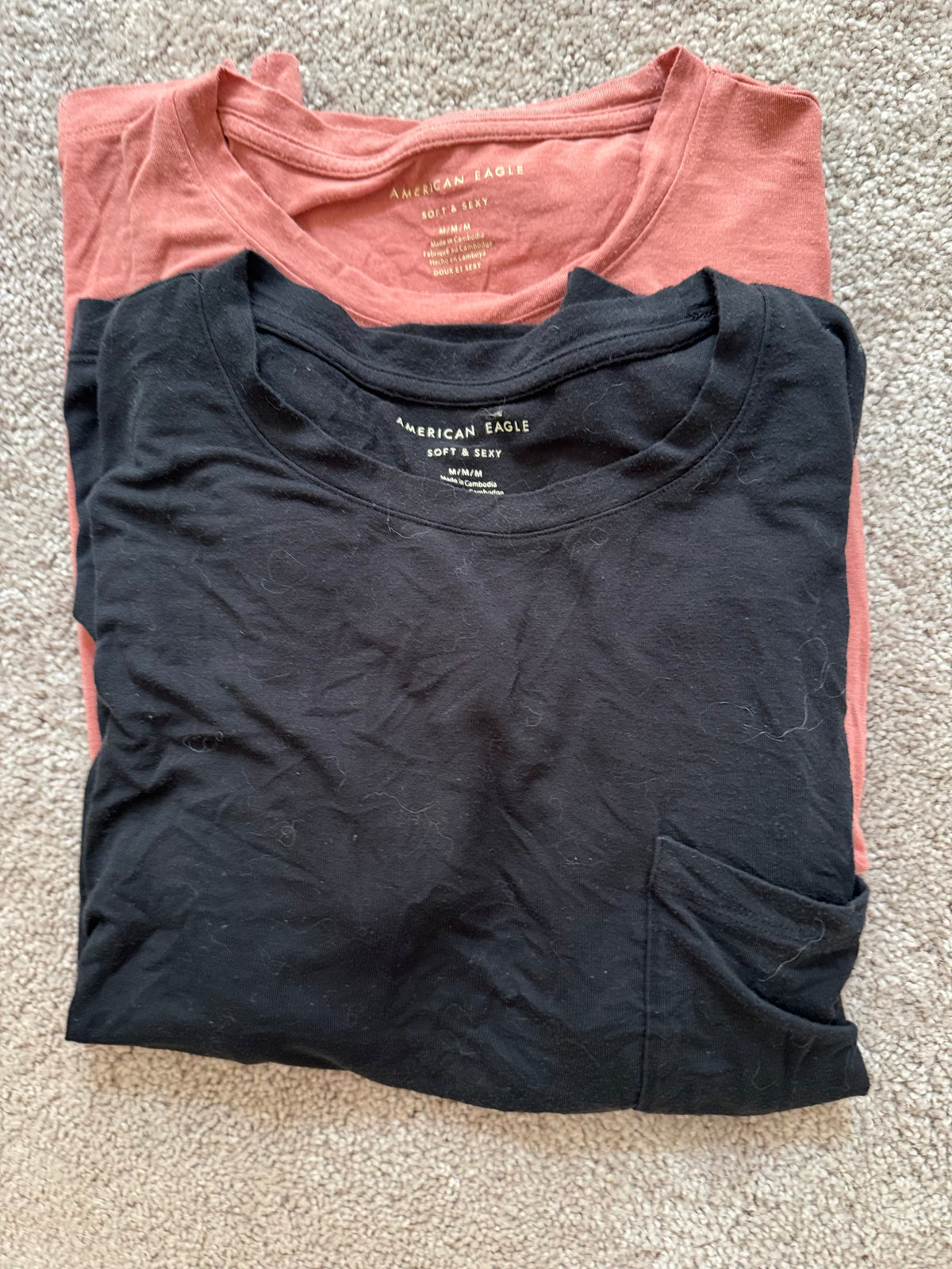 #107 American Eagle Pocket Tees size M (set of 2)