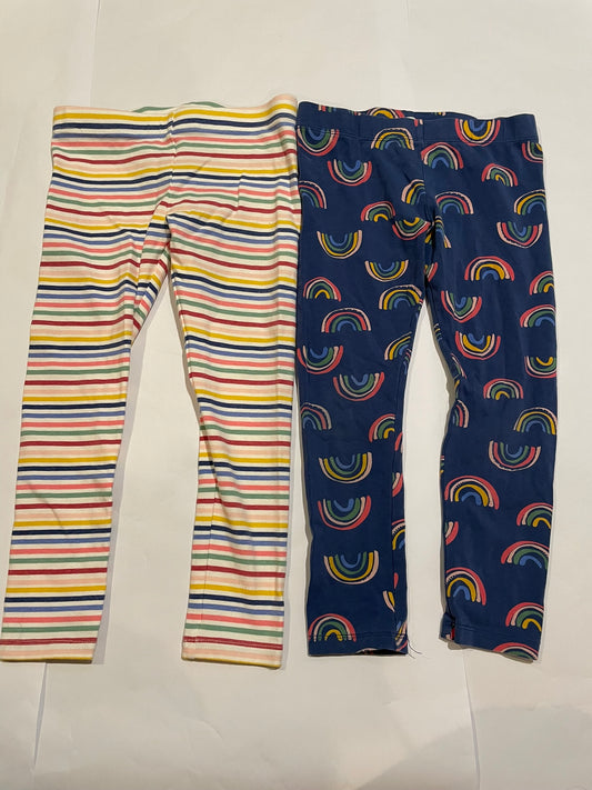 #126 Girls Epic Threads size 6 Set 2 Leggings (stripes and rainbows) VGUC