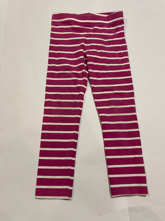 #126 Girls Primary size 6 Pink/White Striped Leggings EUC