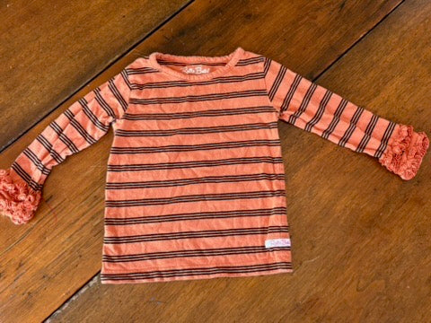 Seller 183 - Ruffle Butts Girls 2T Orange & Black Shirt - GUC
