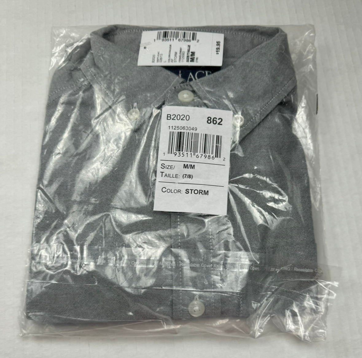Boys Size 7/8 Black / Gray Long Sleeve Button Dress Shirt NEW NWT
