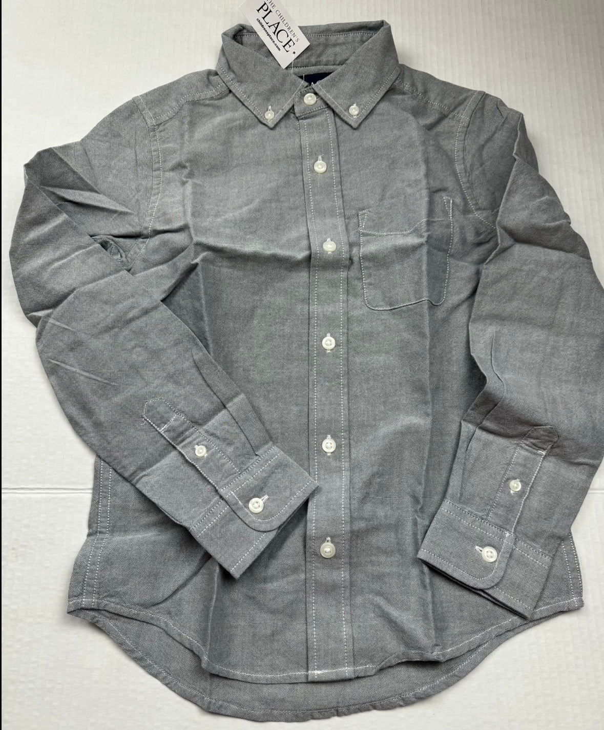 Boys Size 7/8 Black / Gray Long Sleeve Button Dress Shirt NEW NWT