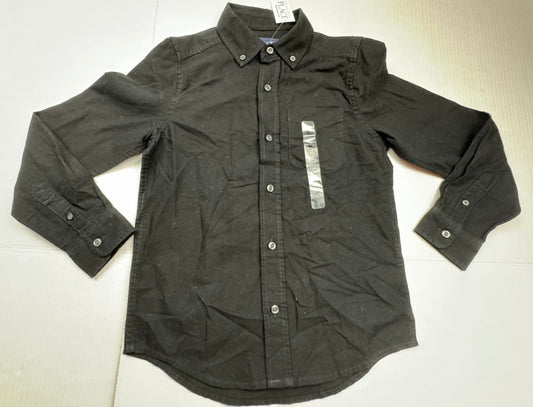 Boys Size 7/8 Black Long Sleeve Button Dress Shirt NEW NWT