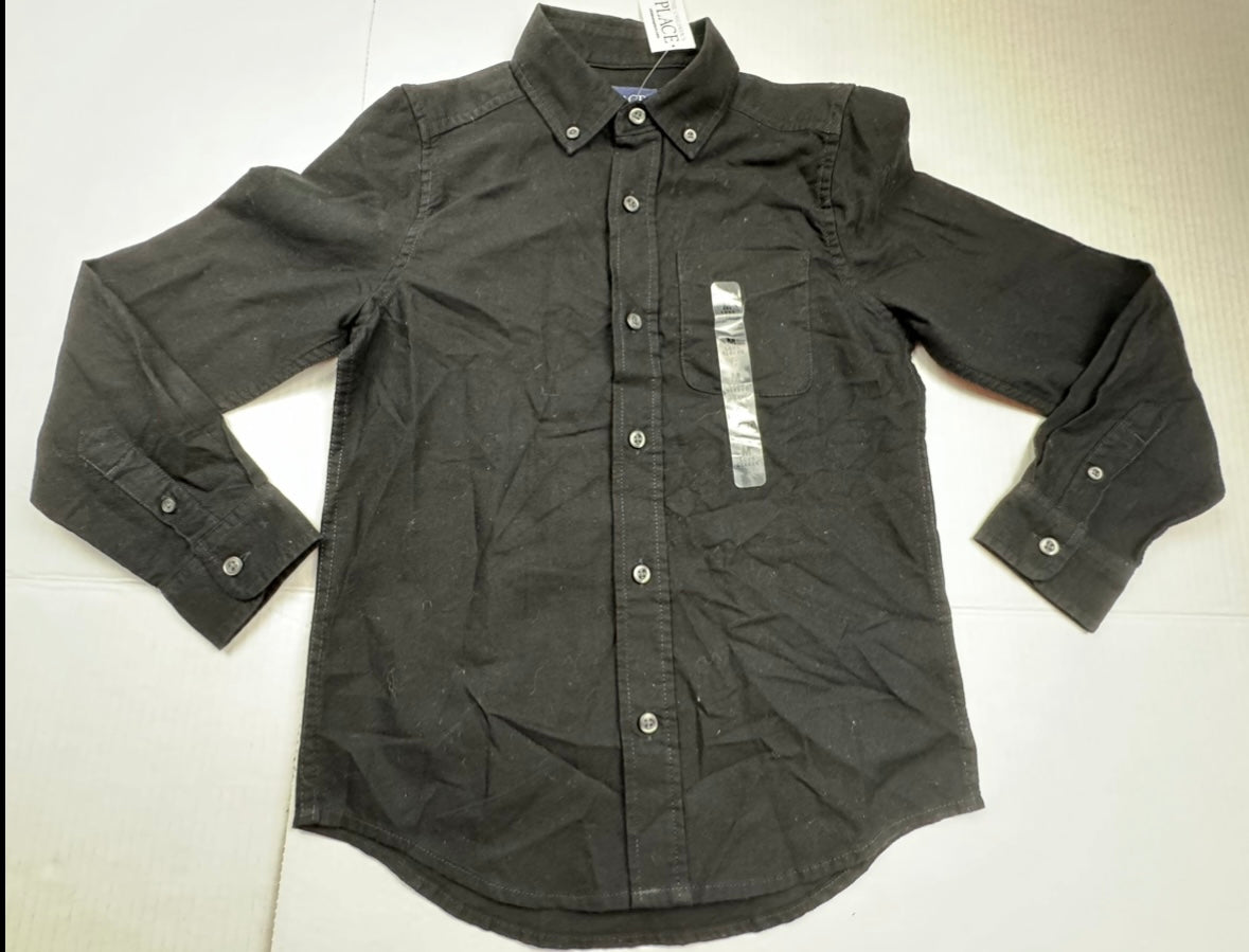 Boys Size 7/8 Black Long Sleeve Button Dress Shirt NEW NWT