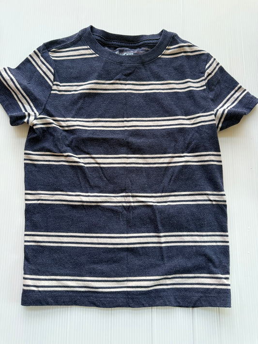 #167 Cat & Jack Boys Navy Striped Tee - XS (4-5)