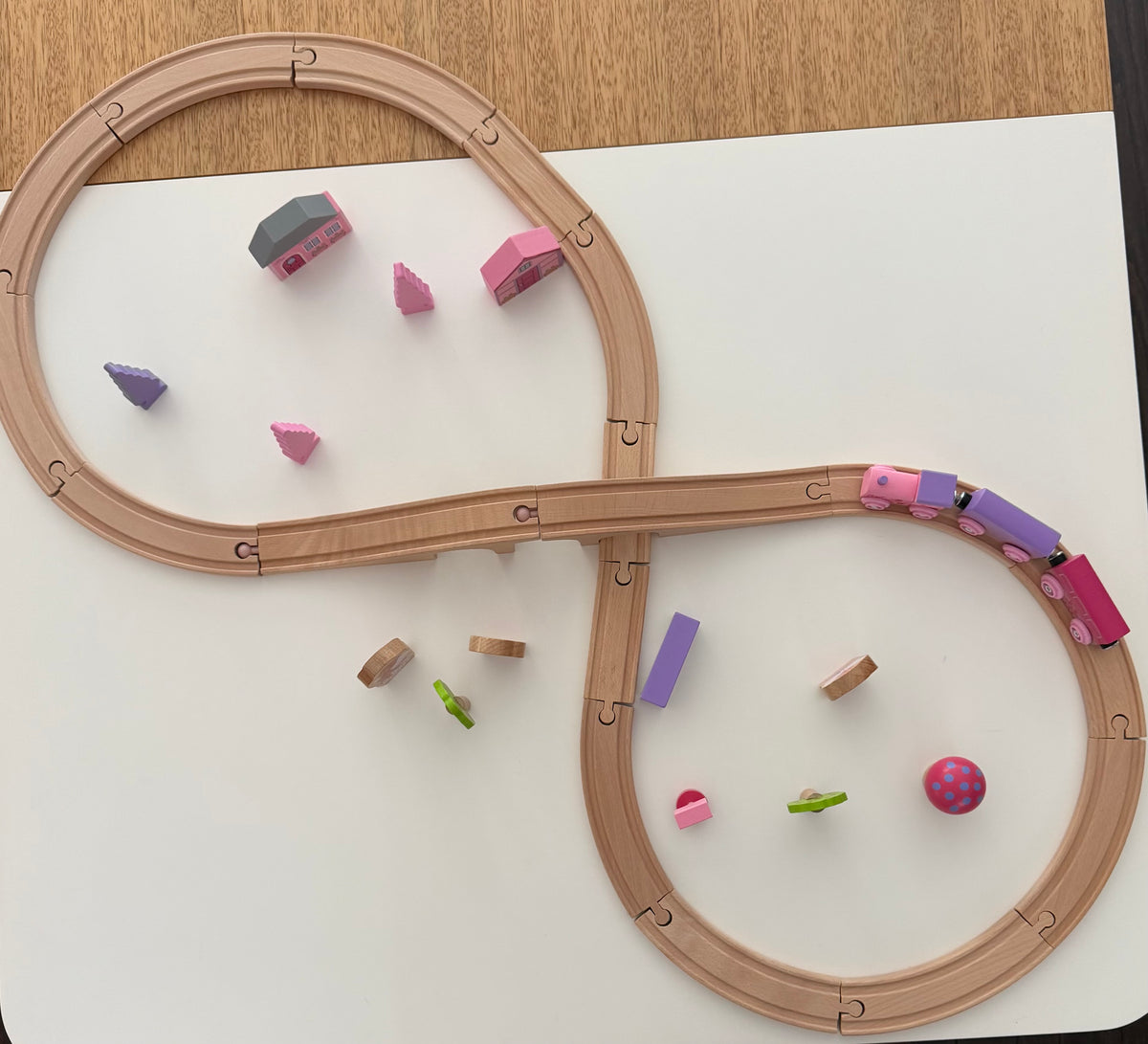 #117, Fairy Wooden Train Set, EUC