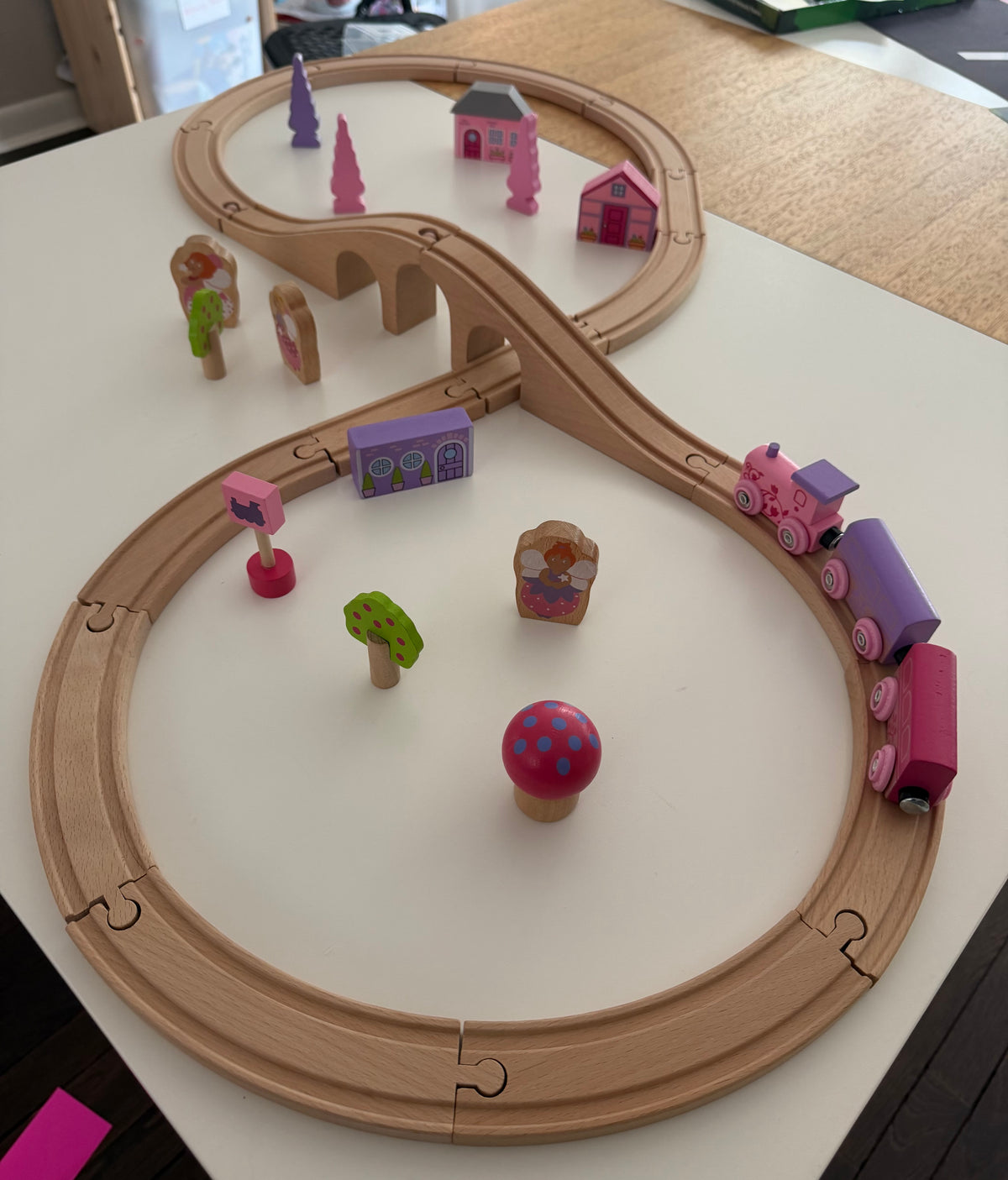 #117, Fairy Wooden Train Set, EUC