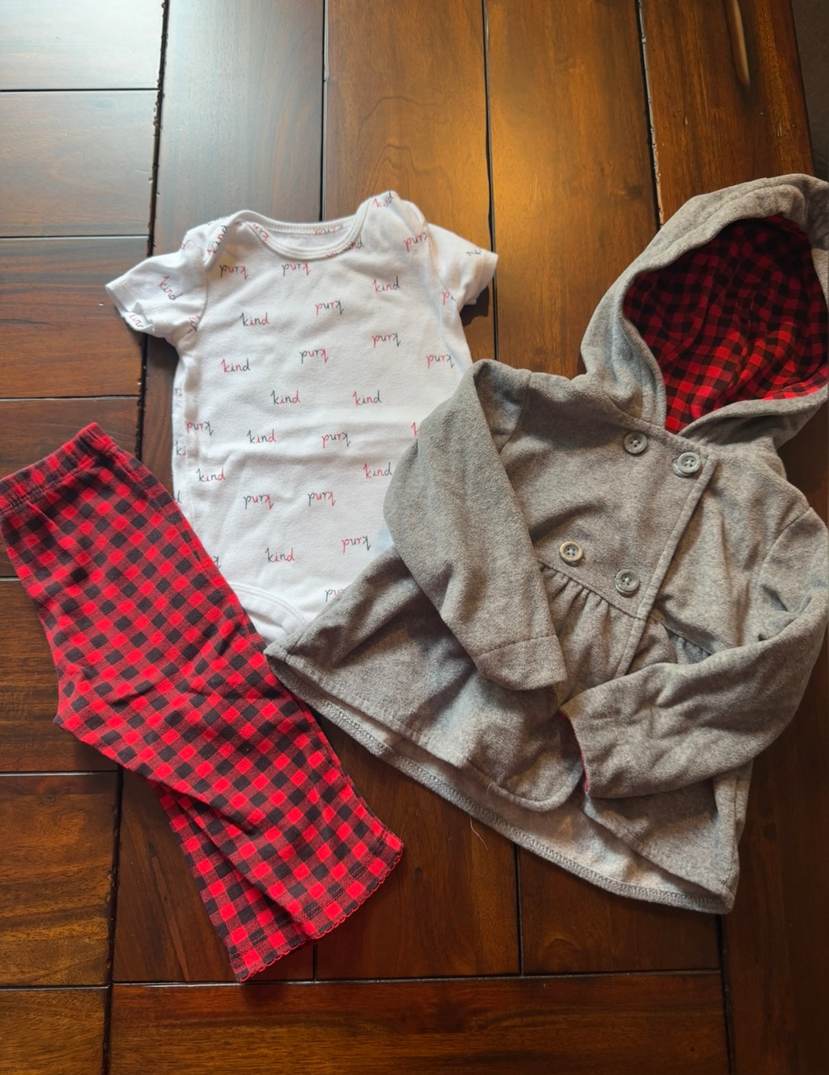 #51 REDUCED 9M Carter’s 3-Piece Buffalo Check Outfit