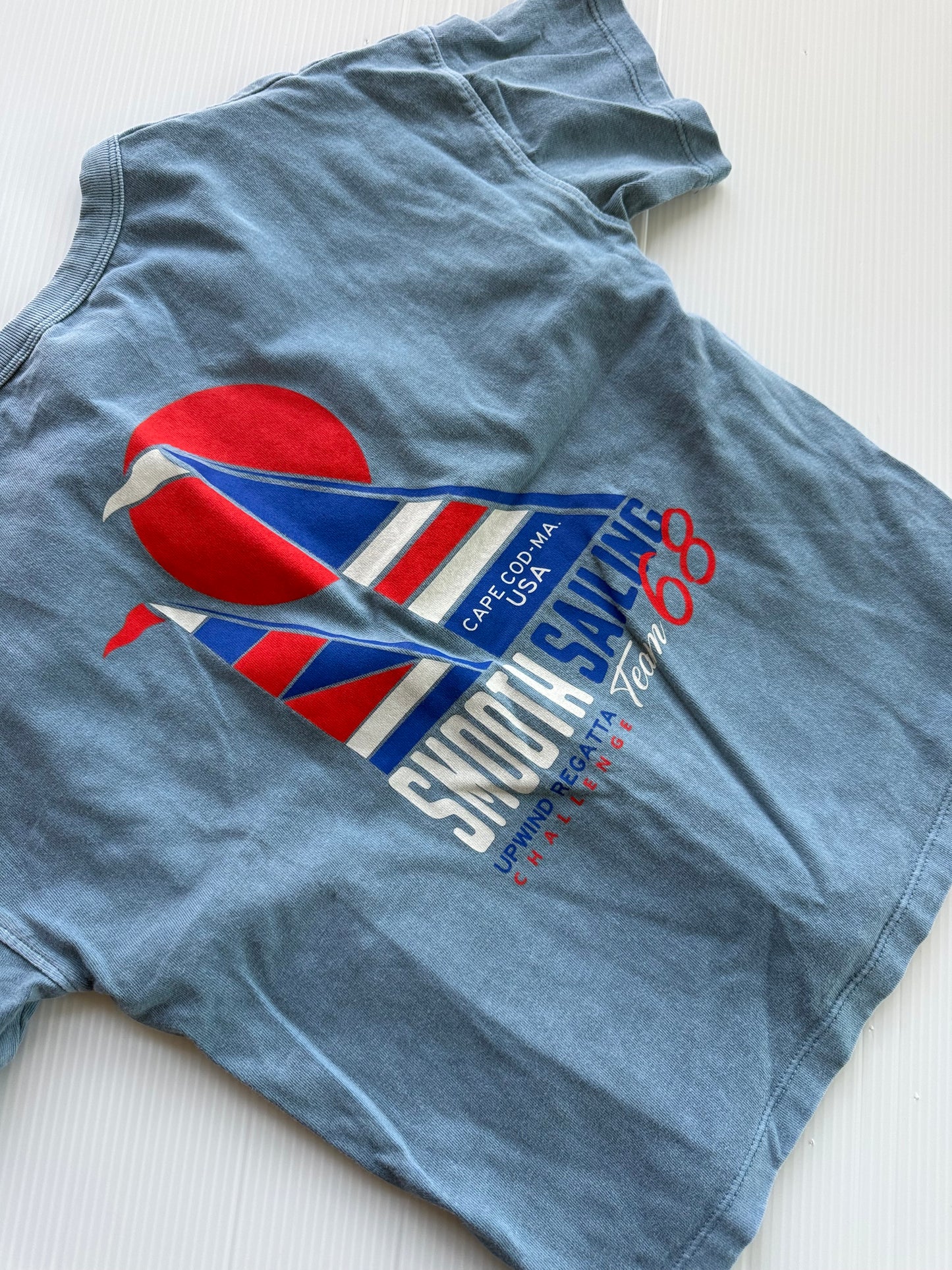 #167 Cat & Jack Boys Blue Boat Tee - XS (4/5)