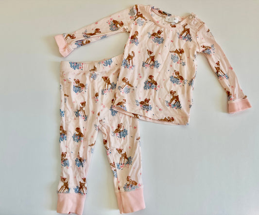 #104 Angel Dear girl 6-12 months fawn pink pajamas EUC