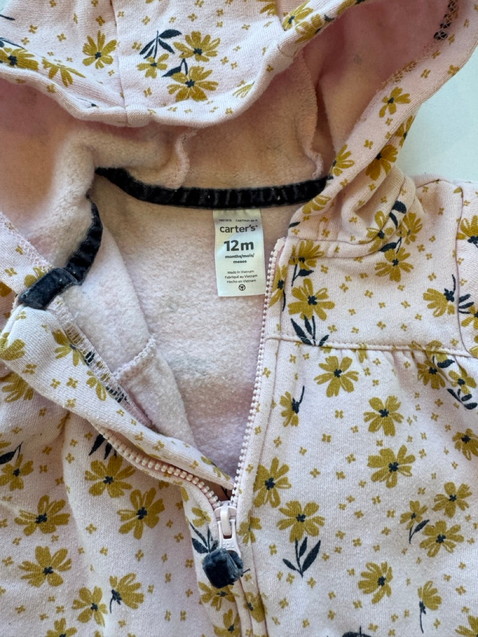 #190 REDUCED Carter's Bundle: 9m + 12m long sleeve rompers, fleece lined