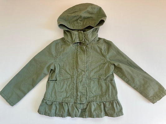 #104 Old Navy girl size 5T army green hooded jacket