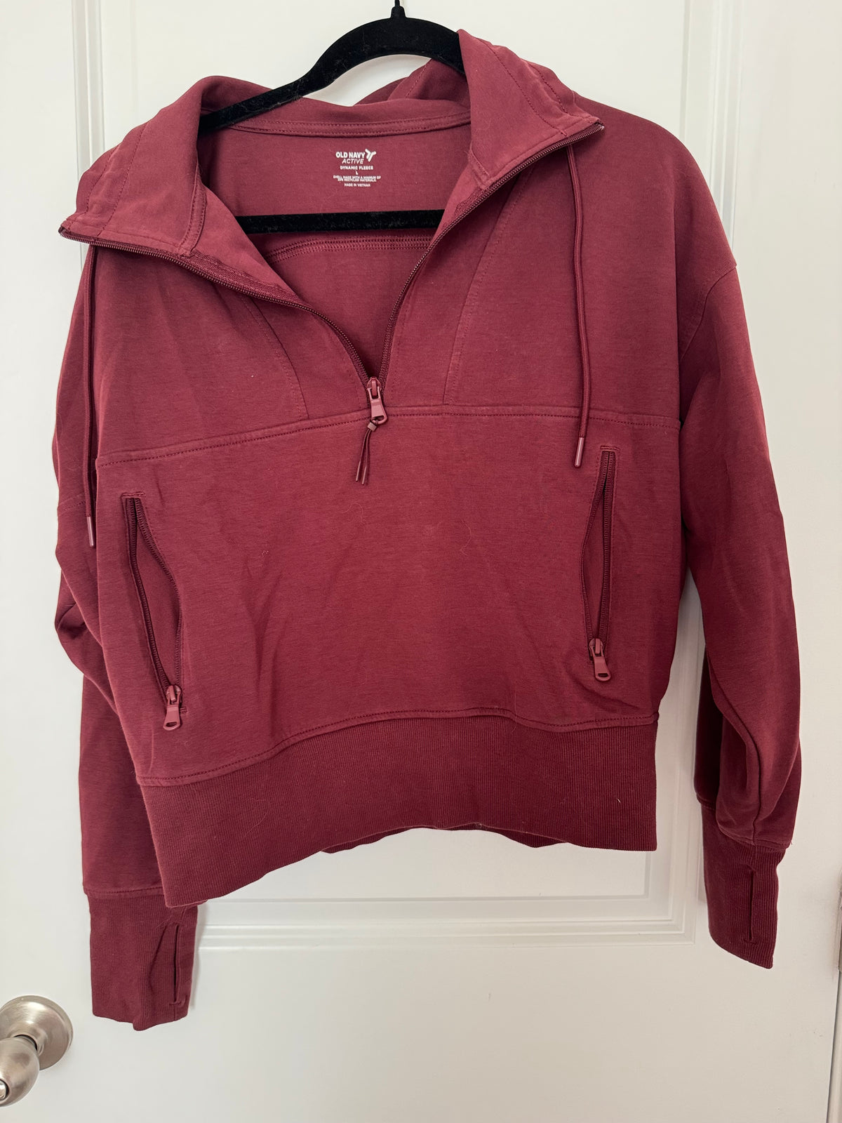 #107 Old Navy Cropped Quarterzip size L
