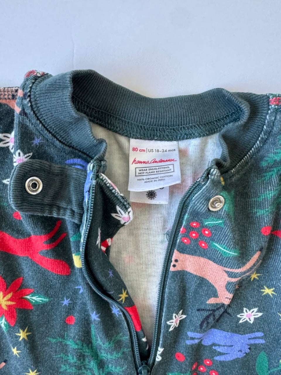 #190 REDUCED Hanna Andersson: 18-24m winter animals zip sleeper