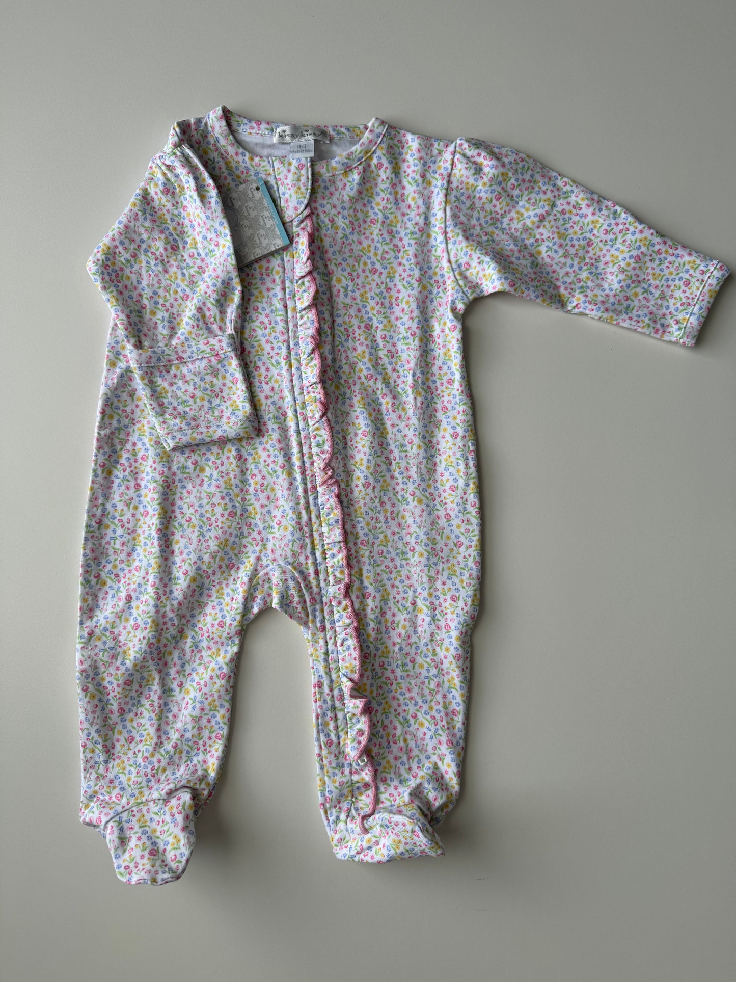 #32 NWT Kissy Kissy Girls 0-3 months Floral sleeper footie pajama