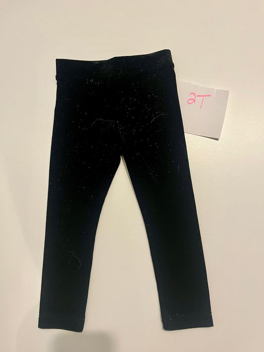 #32 Crewcuts 2T black velour sparkle leggings *reduced*