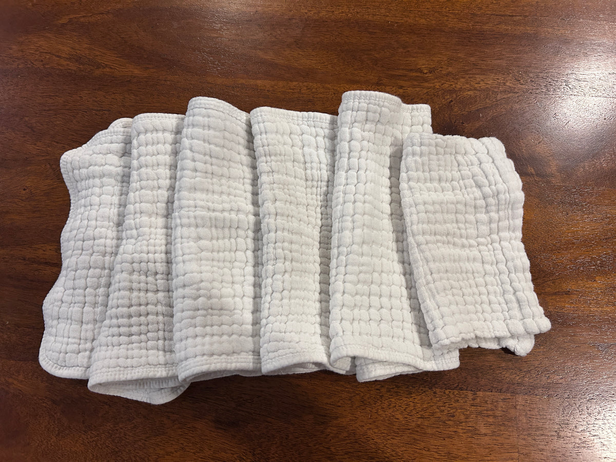Seller #5 - White Muslin Burp Cloths