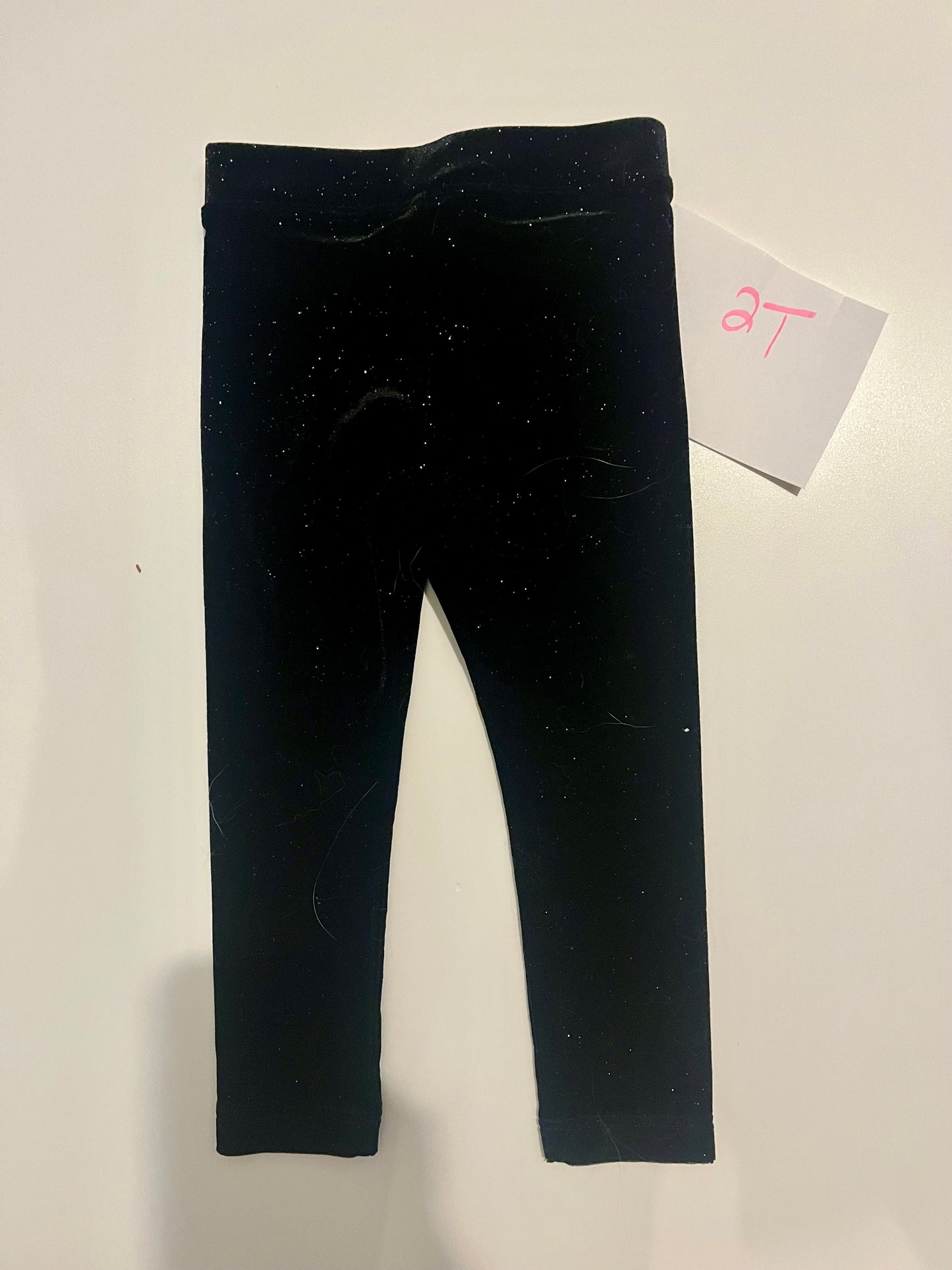 #32 Crewcuts 2T black velour sparkle leggings *reduced*