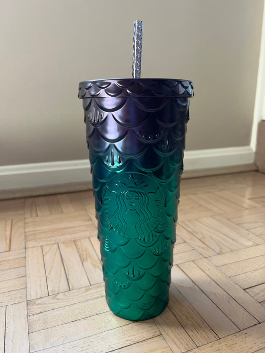 #195 NEW Starbucks Mermaid 24oz Tumbler Purple and Teal