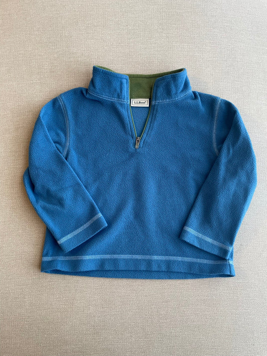 Seller #12 | Boys | L.L. Bean | Light Weight | Blue Quarter Zip Pullover with Green Inside Collar | Size 3T