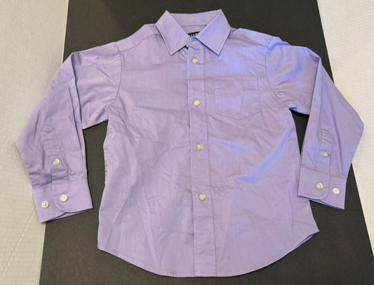 Boys XXS 4/5 Chaps Stretch Button Dress Shirt Purple EUC Holiday