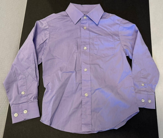 Boys XXS 4/5 Chaps Stretch Button Dress Shirt Purple EUC Holiday