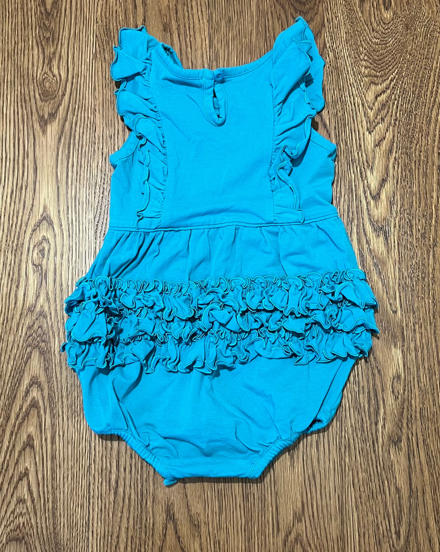 Ruffle Butts Girls 18-24 month Teal Romper