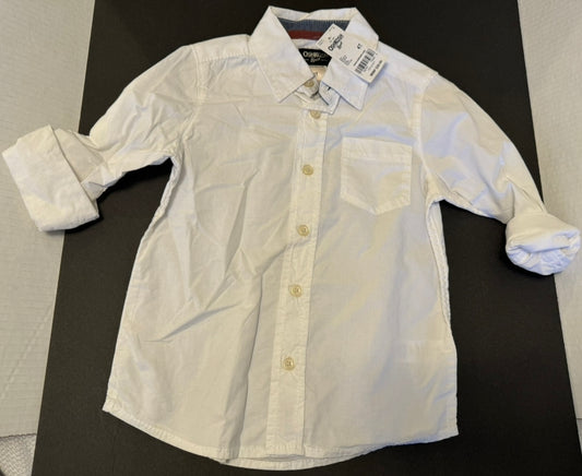 Boys 5T Oshkosh White Button Dress Shirt NEW NWT Holiday