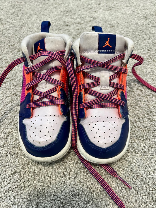 Girls Nike Air Jordans Purple/Orange Size 8C PPU Madeira