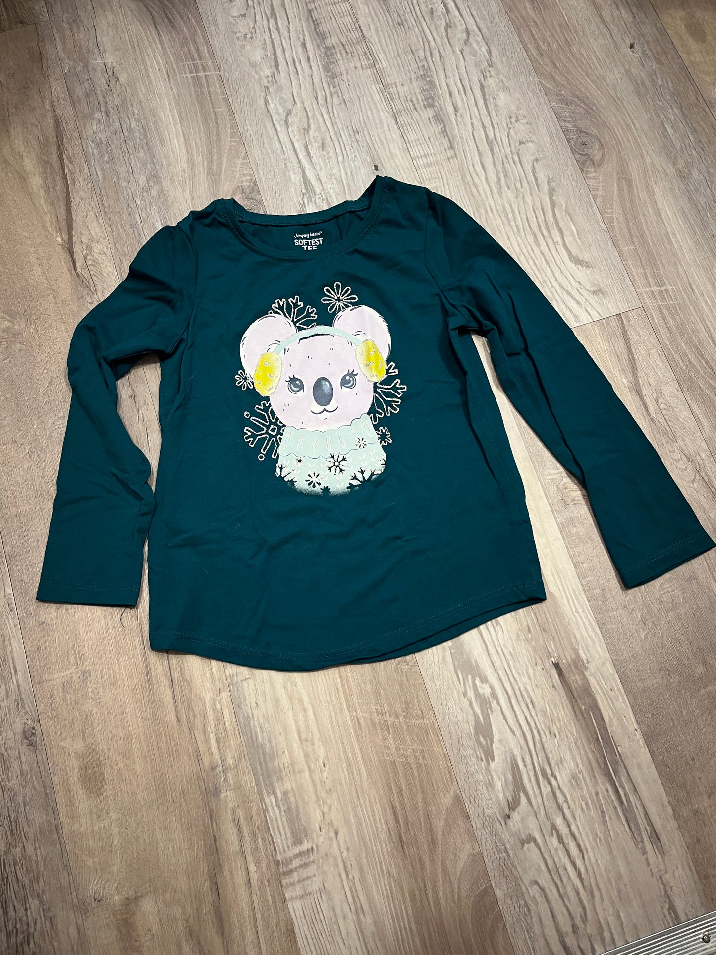 Girls Jumping Beans Softest Tee Size 5 Winter Koala Long Sleeve Tee